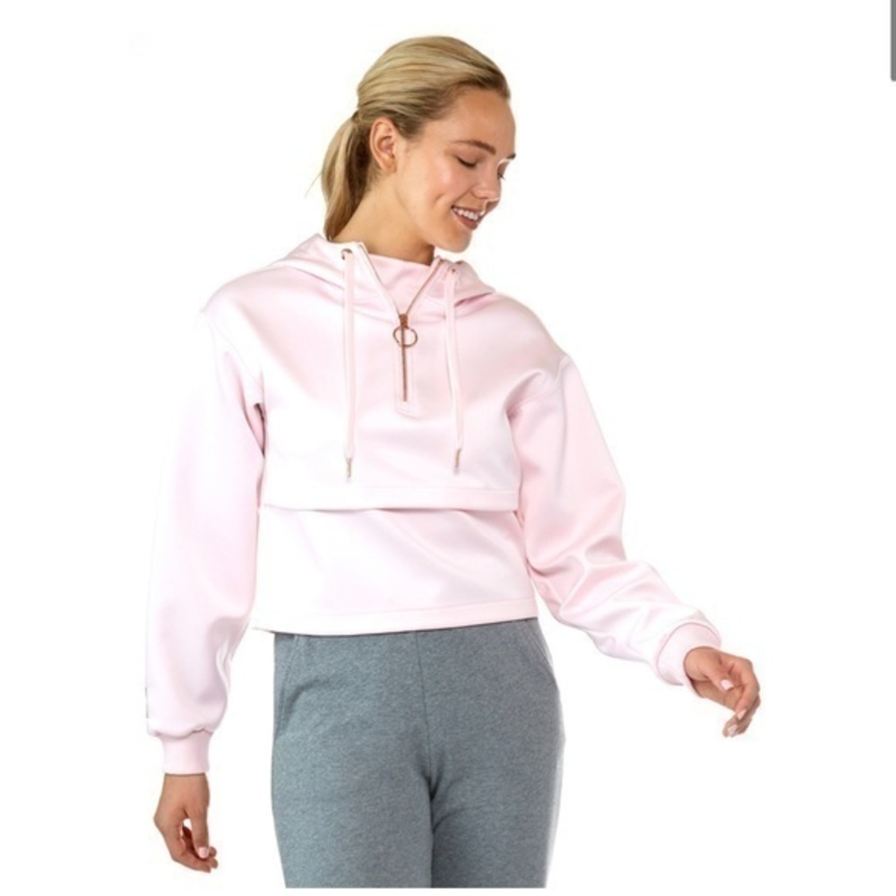 Armani Exchange Baby Pink Quarter Zip Hoodie Size XL
